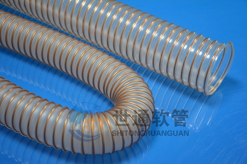 PU 鋼絲軟管，PU鋼絲管，PU聚氨酯鋼絲波紋管，耐磨工業(yè)吸塵通風(fēng)軟管 